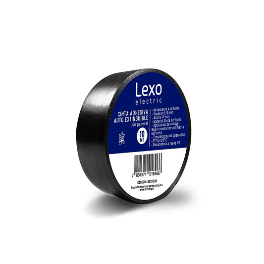 3210620 CINTA AISLANTE ELECTRICA NEGRA 19MM X 20MTS. (C 10) LEXO
