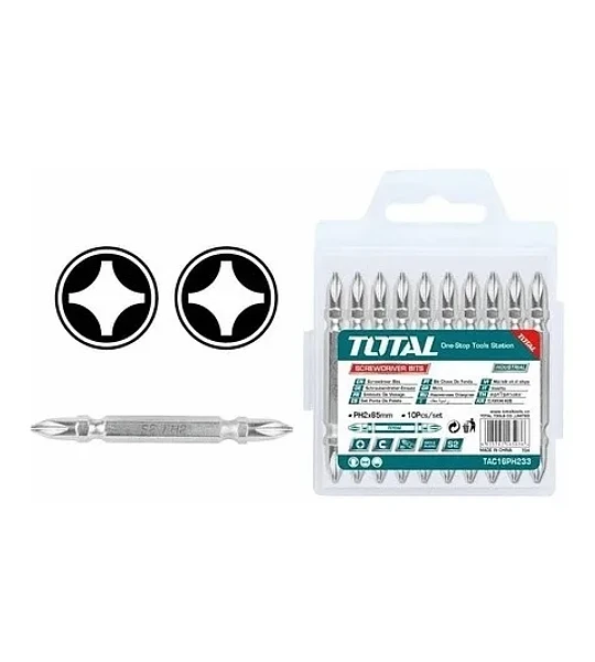 TAC16PH233 SET PUNTAS PHULIPS PH2 DOBLE 65MM 10 PCS TOTAL