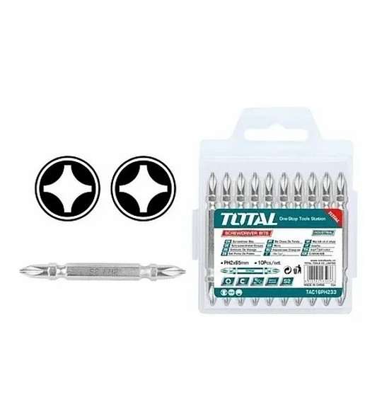 TAC16PH233 SET PUNTAS PHULIPS PH2 DOBLE 65MM 10 PCS TOTAL