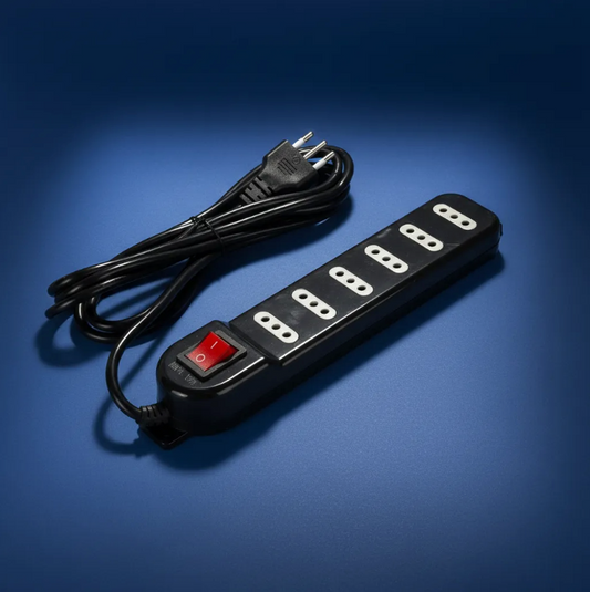 ME-070B ALARGADOR 6 POSICIONES NEGRO CON SWITCH 3MTS