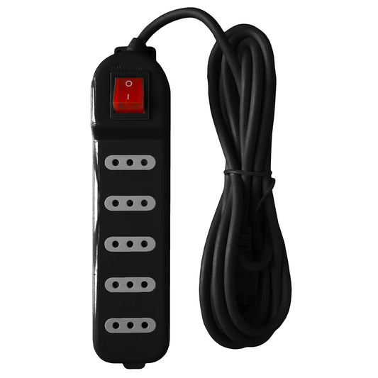ME-071B5 ALARGADOR 5 POSICIONES CON SWITCH NEGRO 5MTS