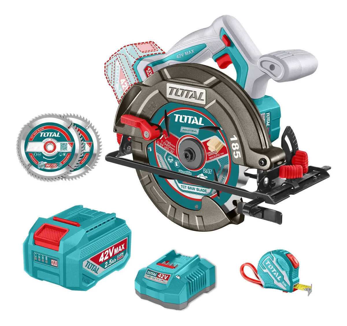 TSLI4218511 SIERRA CIRCULAR 7 1/4 185MM INALAMBRICA 42V + CARGADOR