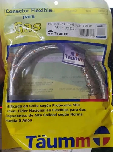 0515A3711-T FLEXIBLE GAS HI-HI 3/8 (IZQ) X 1/2 60CM