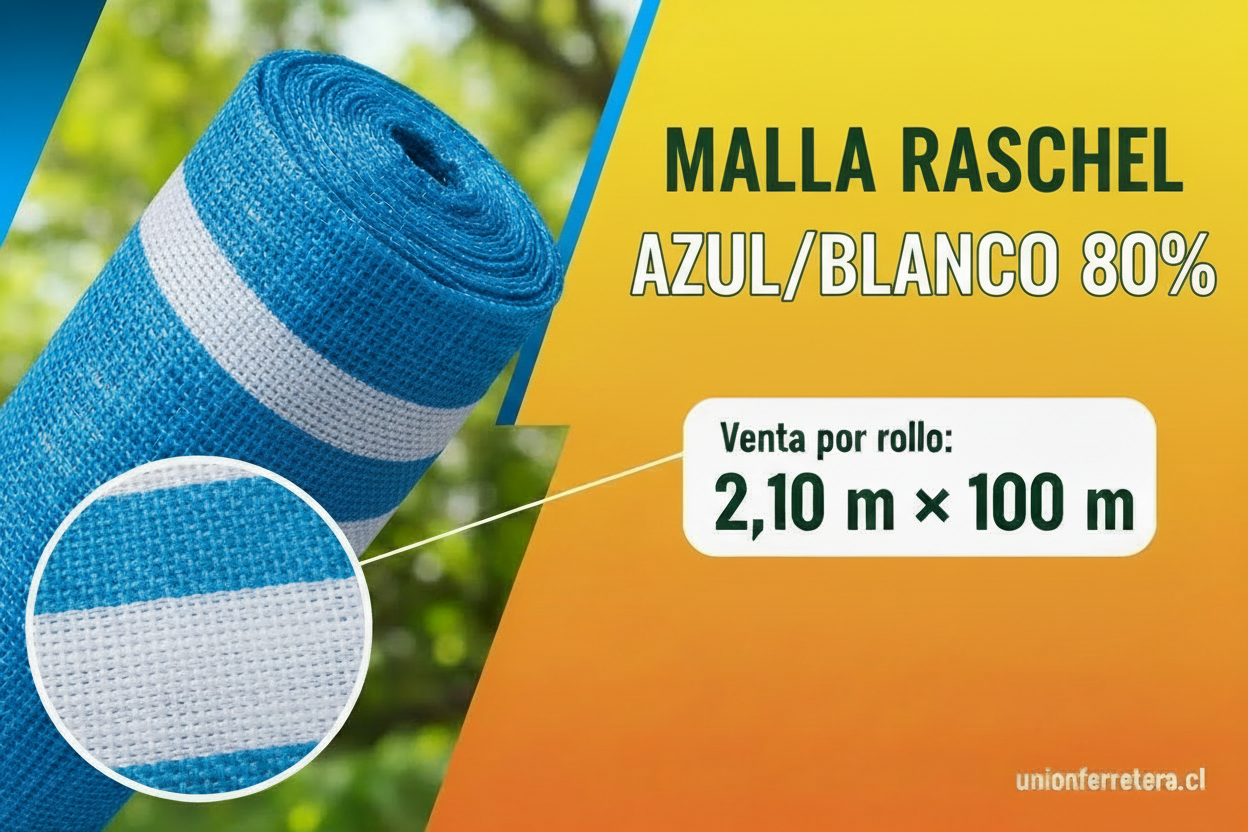 VAR02026 MALLA RASCHEL AZUL/BLANCO 80% SOMBRA 2.10 X 100MT
