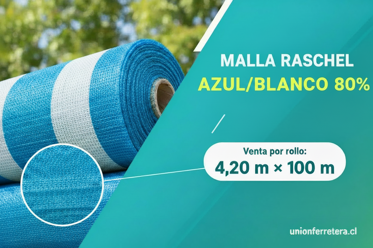 VAR02039 MALLA RASCHEL AZUL/BLANCO 80% 4.20 X 100MT