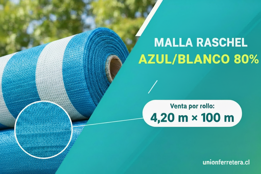 VAR02039 MALLA RASCHEL AZUL/BLANCO 80% 4.20 X 100MT