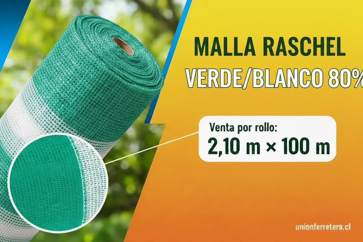 VAR02037 MALLA RASCHEL VERDE/BLANCO 80% SOMBRA 2,10 X 100MT