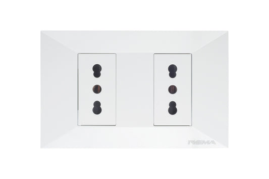98PTGMM077 TOMACORRIENTE HEMBRA DOBLE 10/16A 250V BLANCO MARFIL