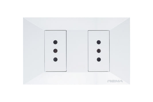 98PTGMM069 TOMACORRIENTE HEMBRA DOBLE 10A 250V BLANCO MARFIL