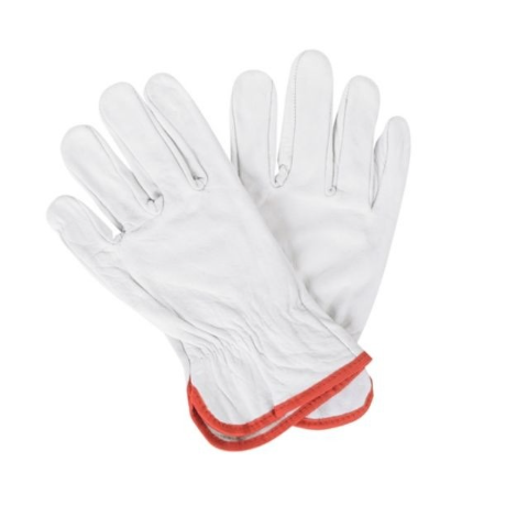 GCSFC24 GUANTES CABRITILLA 24CM SIN FORRO RIBETE ROJO