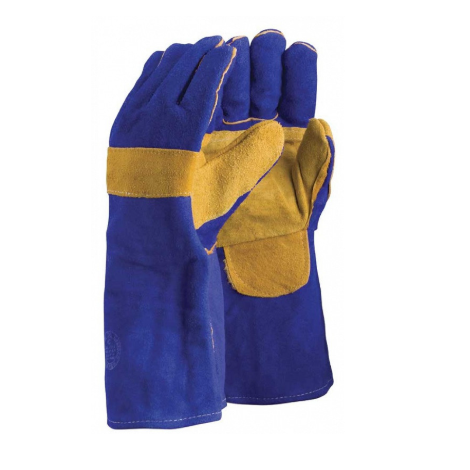 GSKAA35 GUANTES DE SOLDADOR  KEVLAR AZUL Y AMARILLO 35CM